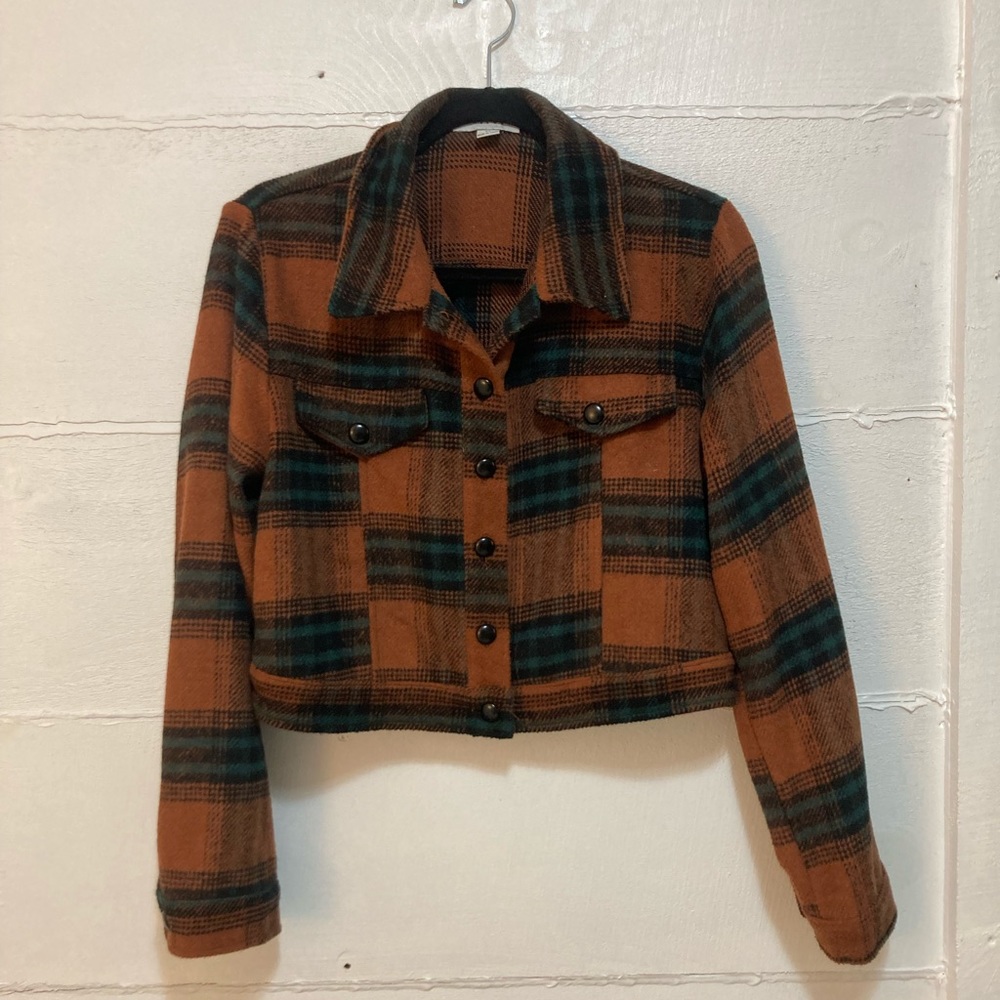 Flannel plaid crop